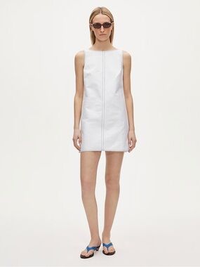 Contrast stitch Billie dress in double cotton poplin
